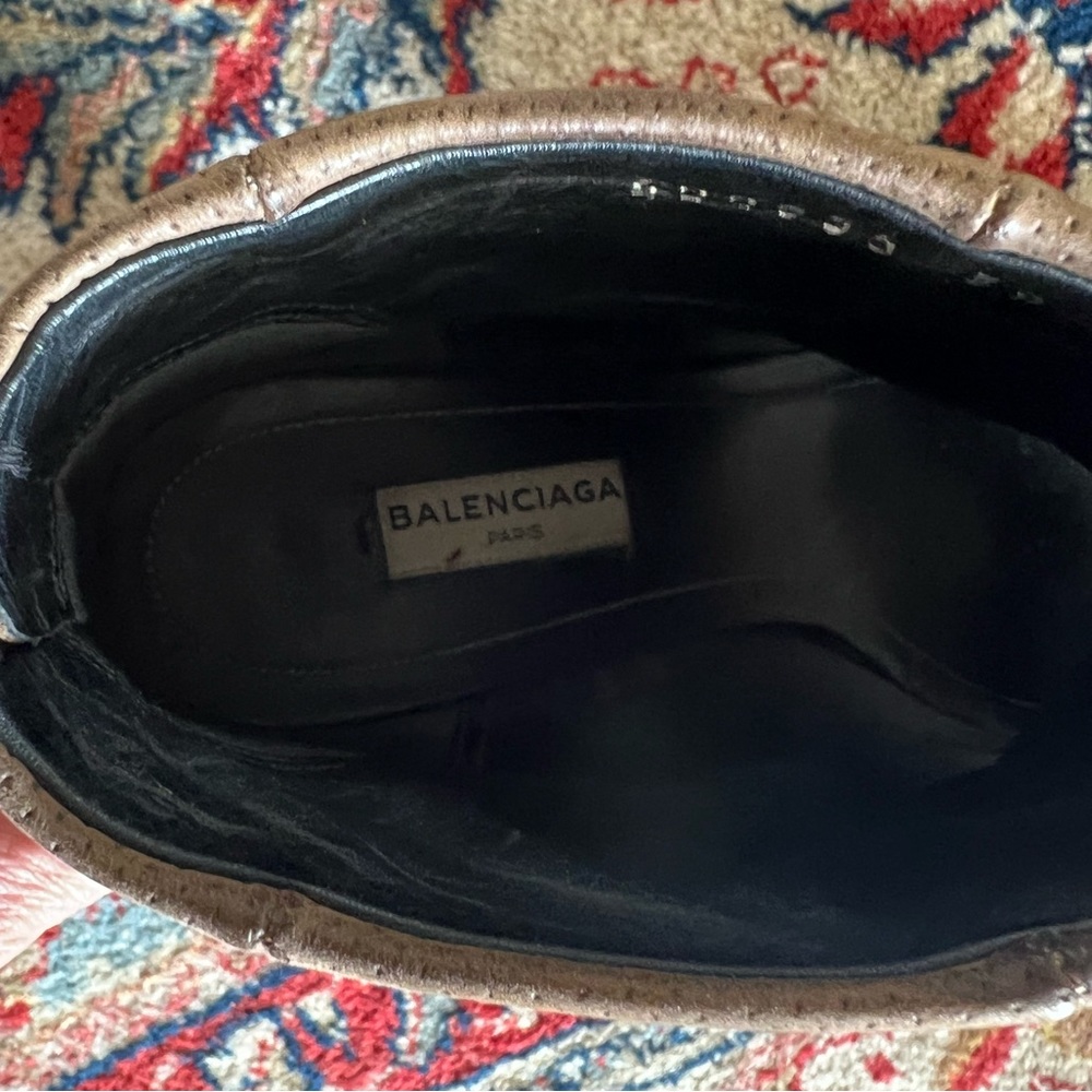 BALENCIAGA Perforated Suede Peep-Toe Booties - Size IT 39 | US 9 - Picture 8 of 12